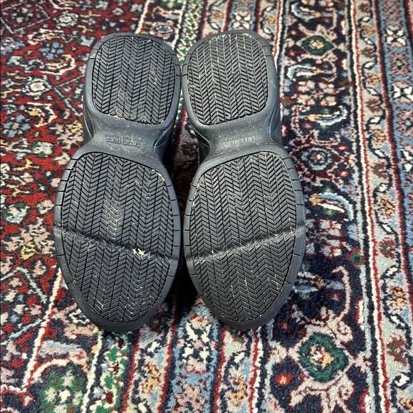 Skechers Keystone Black Leather Steel Toe Work Shoes Slip Resistant Men 9.5 - Picture 4 of 9